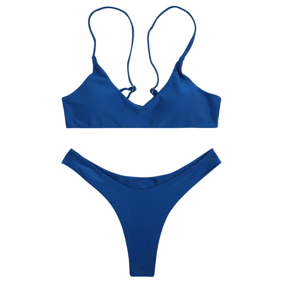 SherryDC Traje de baño para Mujer, con Cuello Redondo y Relleno, Tanga brasileña