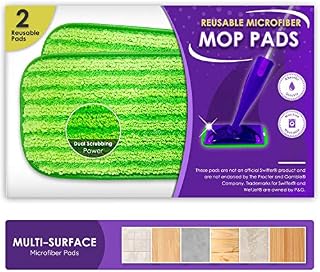 Reusable Mop Pads Fit Swiffer WetJet - Washable Microfiber Mop Pad Refills