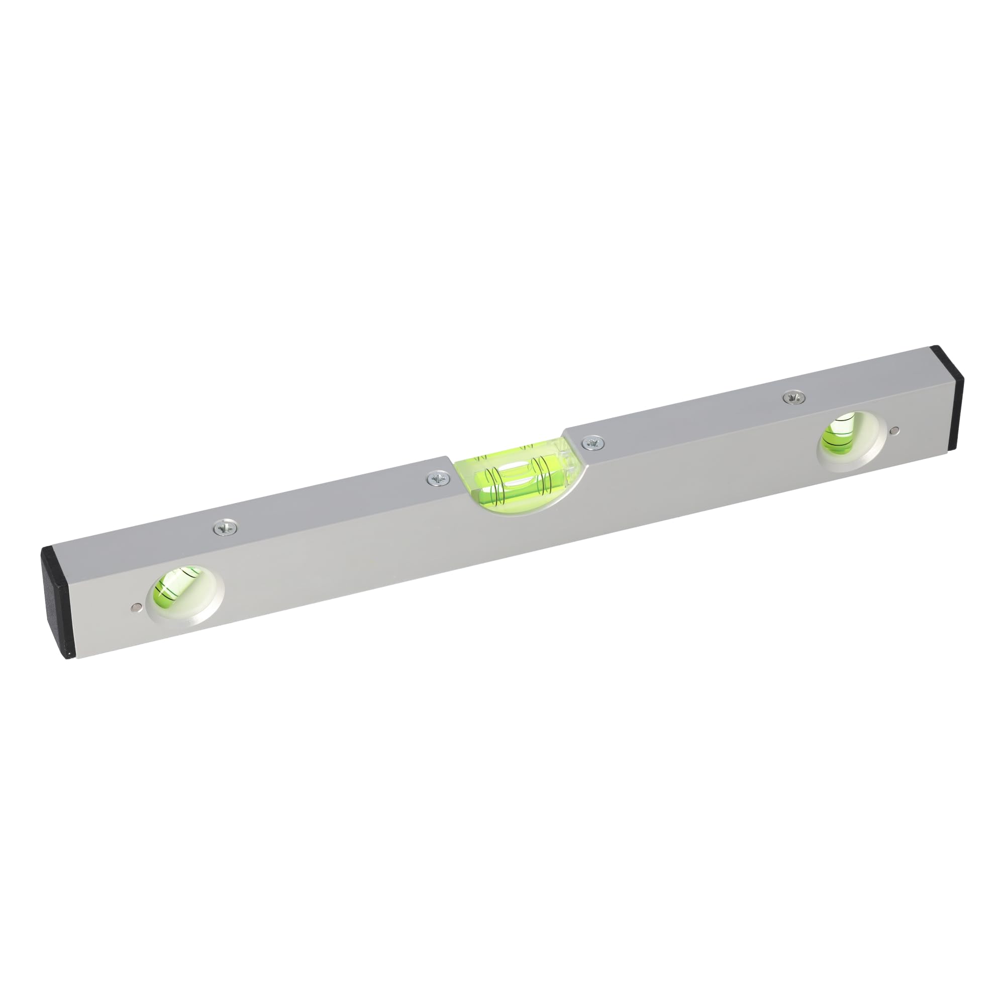 rabo Nivel de burbuja de precisión para la construcción de instalaciones industriales y tuberías, ajustable, longitud de 250 mm, 1 burbuja horizontal y vertical, perfil hueco de aluminio
