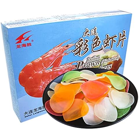 JTEDZI Uncooked Prawn Chips 6.35 oz / 180g, Colored Shrimp Chips Snack, Prawn Crackers, Shrimp Chips Uncooked, Shrimp Crackers for Adult and Child (Multi Color, Pack of 1) Cover