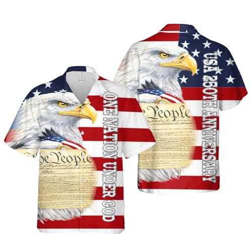 Image of Men's Hawaiian Wrinkle Free Short Sleeve Button Down Funny Tropical Floral Beach Vacation Shirt