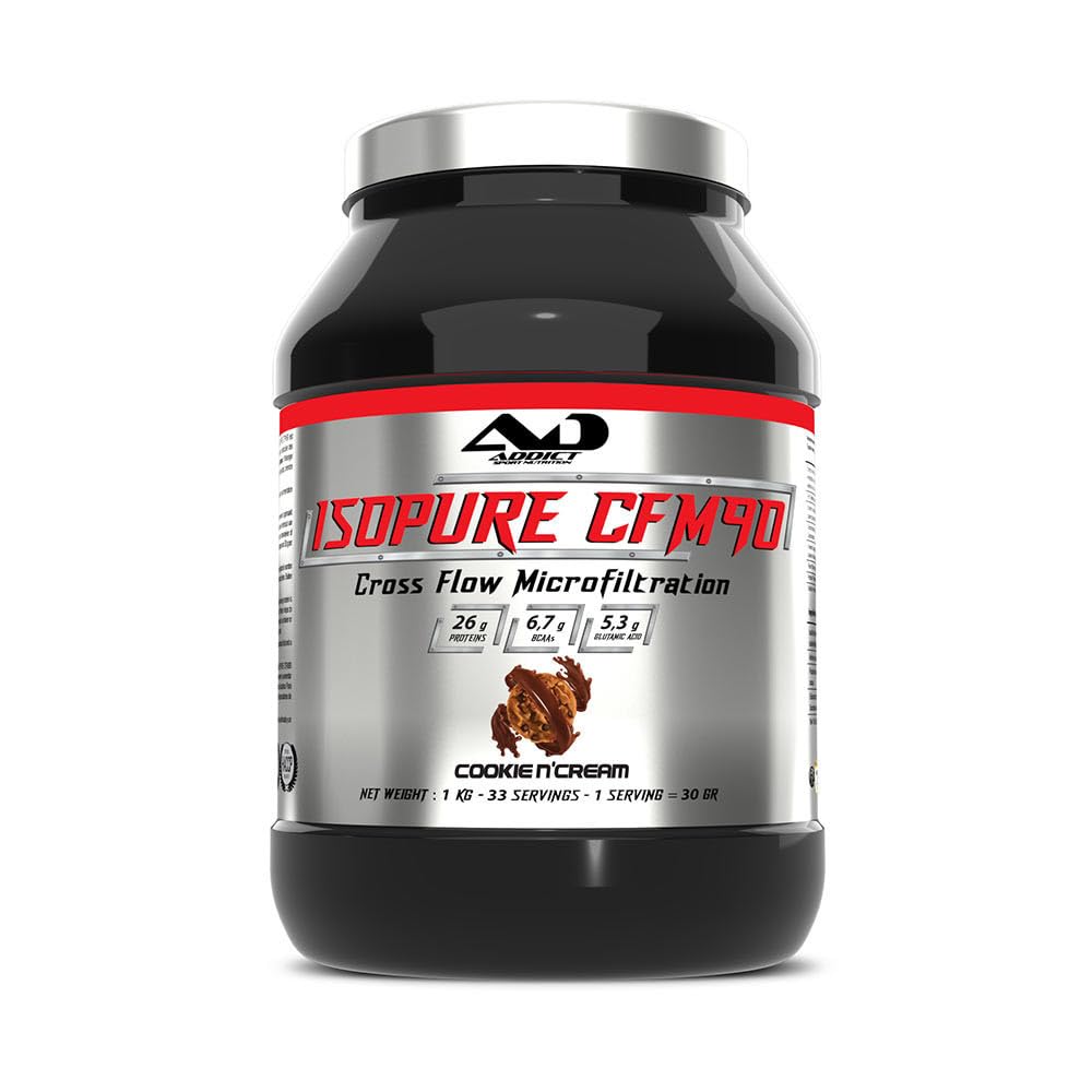 Addict Sport Nutrition | Isopure Cfm 90 (1kg) | Whey Isolate | 88% de protéines - Cookies & Cream