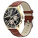 HQPCAHL Smartwatch Herren Uhr mit Anruffunktion - Fitness Tracker Armbanduhr mit Schrittzähler Pulsmesser für Android iOS Digital Sport Uhren Fitnessuhr mit Lederarmband für Outdoor Laufen,Gold