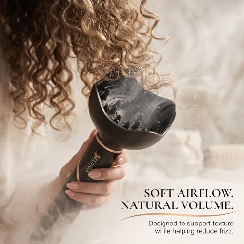 Image of Hair Styler 5 in 1 Hot Air Brush | Blow Dryer Brush | Curling Iron | Straightener Brush & Volumizer | Negative Ion | 3 Heat Settings | Frizz-Free Salon Finish for Women - 1 Year Warranty