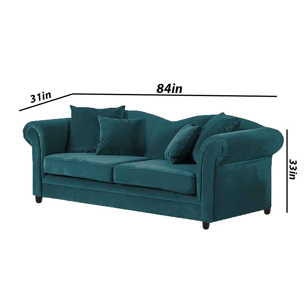 Braxton Benin 5 Seater 3+1+1 Sofa Set for Living Room (Blue Fabric) 4