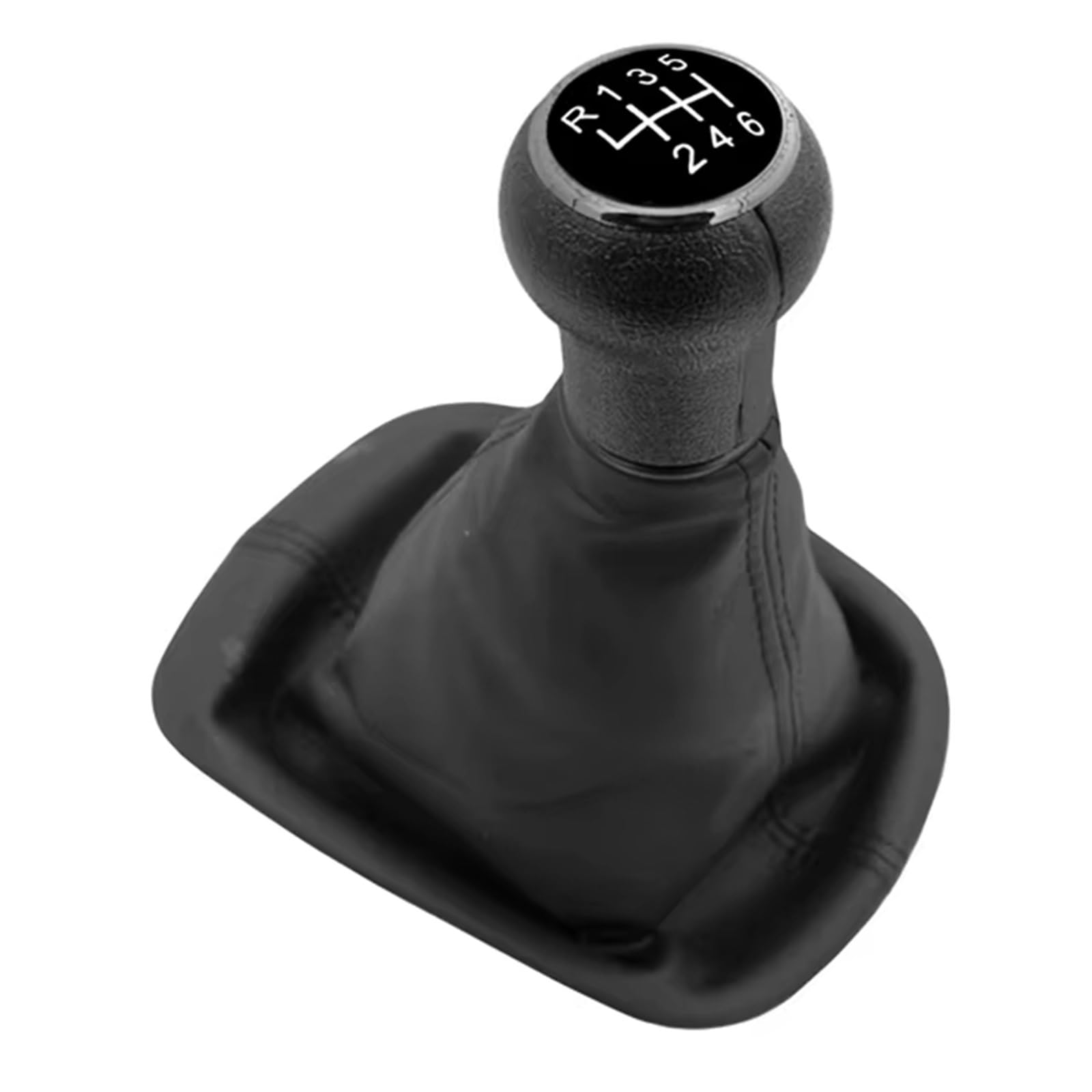 Cpddngzmkk 6 Speed Gear Shift Knob Lever 5 Gear Shift Knob Lever Shifter Gaitor Boot Cover Black Leather Case For Passat B5 3B 1996-2005
