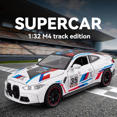Image of 1:32 Scale M4 Track Version Alloy Pickup Car Toy Metal Pull Back Diecast Car with Openable Door and Sound Light, Gifts Toys for Kids【Black】