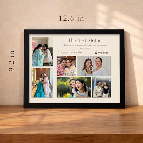 Image of Customized Photo Frame Wall Decor Spotify Gift For Mother Sister Wife Girlfriend and Friend, Personalized Women's Day and Mothers Day Photo Frame Gift For Home Living room Bedroom 23x32 cm