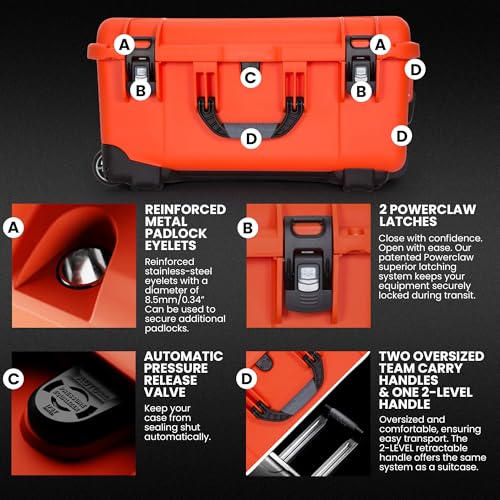Image of NANUK 950 Hard Case with Cubed Foam - Waterproof Travel Camera Hard Case with Wheels, 22.8 inch x 18.3 inch x 11.7 inch, Dustproof and Impact-Resistant, Ideal for Heavy Loads - Orange