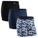 DÄNISCHES DESIGN: Diese Boxershorts haben ein klassisch nordisches Design und langlebige Qualität. Sie sind in den Farben Schwarz, Blau, Grau und Camo erhältlich und nach dem OEKO-TEX Standard 100 zertifiziert, um zu gewährleisten, dass sie frei von schädlichen Substanzen sind