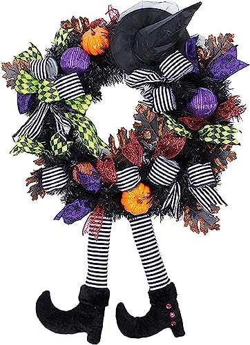 Halloween Türkranz Mit Kürbis Deko - 36x36cm Gothic Kranz Für Türen & Veranda