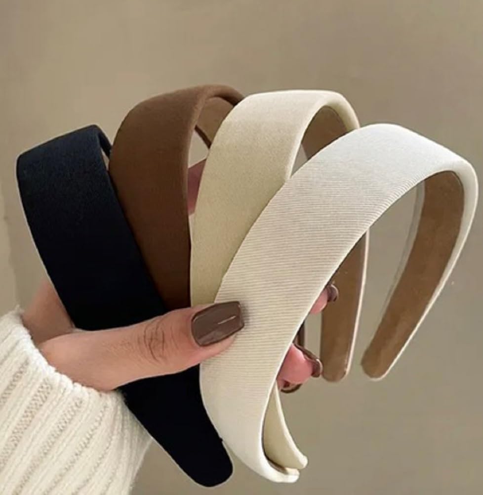 Headbands for Women Non Slip Trendy Headbands for Women’s Hair 1 inch Wide Cute Headband for Girls, Fall Head Bands Elastic Hair Bands for Womens Fashion Accessories for Women 4PCS