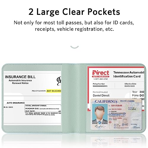 Image of CoBak Car Registration and Insurance Holder - Vehicle Glove Box Car Organizer, Auto Truck Comparment Accessories Case for Essential Document, Driver License, Cards, *S-sage, Formal