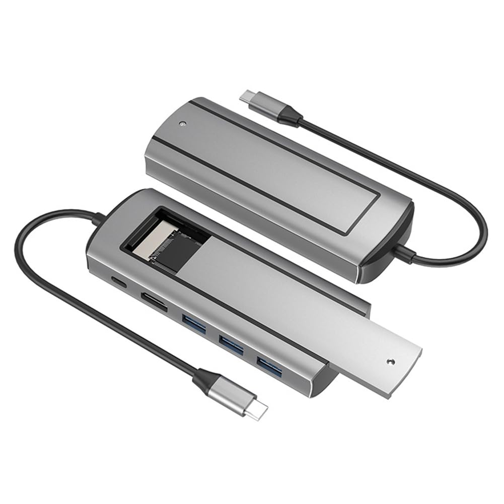 Stacja dokująca 6 w 1 z podwójnym protokołem +NVME ze stopu aluminium 6 w 1 Dual-Protocol +NVME stacja dokująca TYPE-C obudowa dysku twardego M.2 NVME Dual Protocol