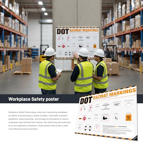 Image of DOT Hazmat Markings Poster - 49 CFR 172 Hazardous Materials Labeling Guide, DOT Shipping Markings Reference Chart for Warehouse, Transportation & HazMat Safety Training