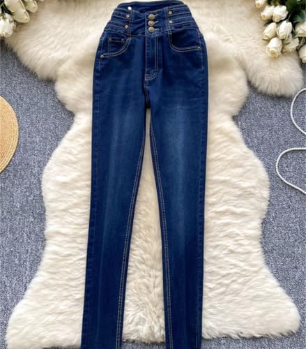 Women High Waist Jeans Korean Fashion Denim Pants with Zipper Pockets Straight Leg Casual Trousers3