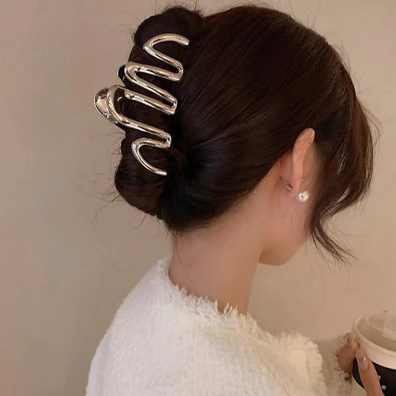 Miniatura 8 de 2 pinzas para el cabello, pinzas de pelo ondulado de sujeción fuerte, pinzas de metal para mujeres y niñas, pinzas de pelo antideslizantes,