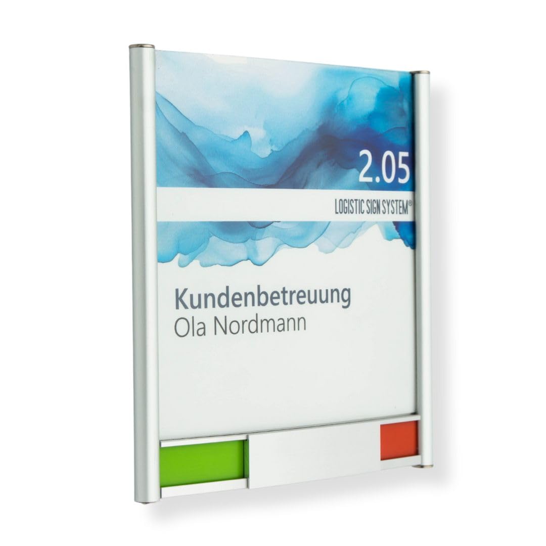 Türschild Primus 163/170 mit Frei/Besetzt-Anzeige für Büro, Rot/Grün- Anzeige