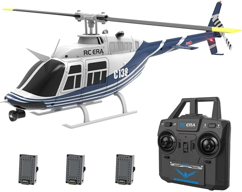 1/30 Scale C138 RC Helicopter with Camera, 2.4G 6CH Remote Control Aircraft with Altitude Hold and Optical Flow Positioning, One-Key Takeoff/Landing, for Adults Gift