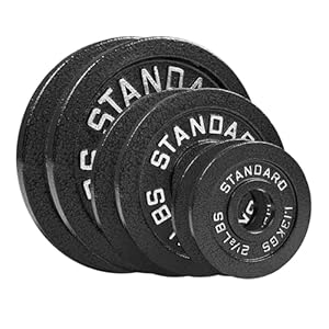 Steel Olympic Plates 35lb Set – Olympic Standard Premium Coated Pairs of 10lb, 5lb, and 2.5lb for Weight Lifting Powerlifting