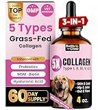 Premium Collagen for Dogs & Cats – 5 Types of Grass-Fed Collagen (I, II, III, V & X), Fast Allergy & Itch Relief Dog Colágeno with MSM, Biotin & Hyaluronic Acid – Supports Healthy Skin & Joints –120ml