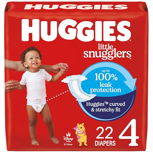 Image of Huggies Size 4 Diapers, Little Snugglers Baby Diapers, Size 4 (22-37 lbs), 22 Count, Packaging May Vary