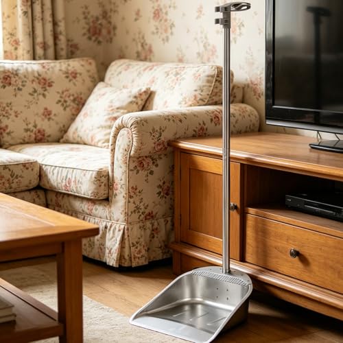Recogedor de acero inoxidable desmontable con mango ergonómico PRETYZOOM 6