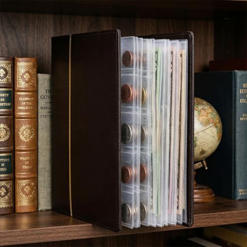 Álbum para Colección de Monedas y Billetes Marrón miniatura 7