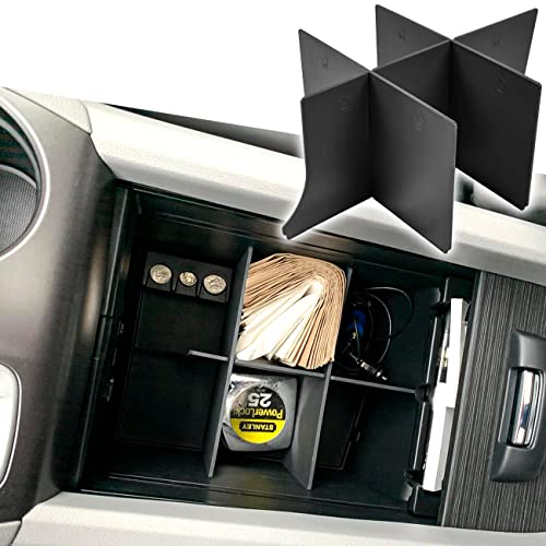 TACOBRO Center Console Organizer Dividers for Honda Pilot 2016-2022 / Honda Ridgeline 2017-2022/ Honda Passport 2019-2022 - Honda Console Accessories Black ABS Plastic Insert Secondary Storage
