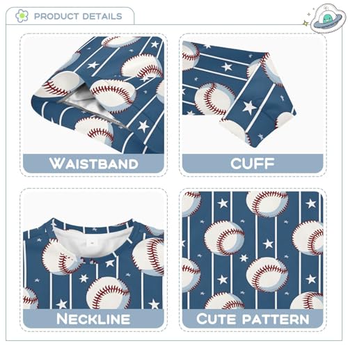 Baseball Sweatshirt for Boys Crewneck Spring Tops Toddler Fleece Lined Pullover3