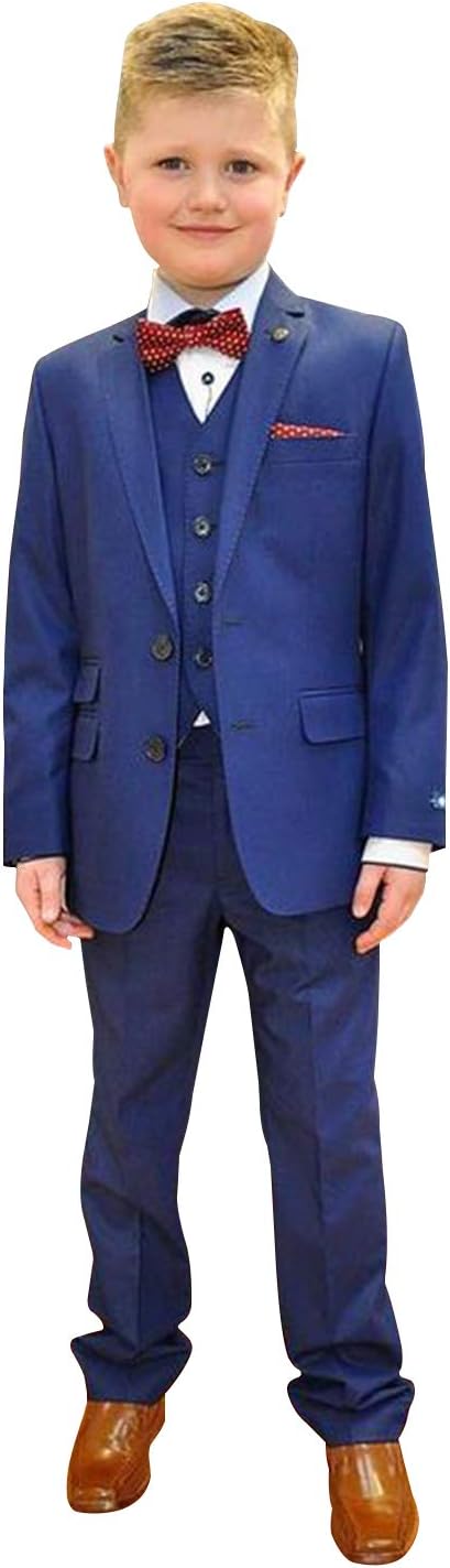 Boys' Notch Lapel Suit Three Pieces Two Buttons for Wedding Piano Casual Tuxedos