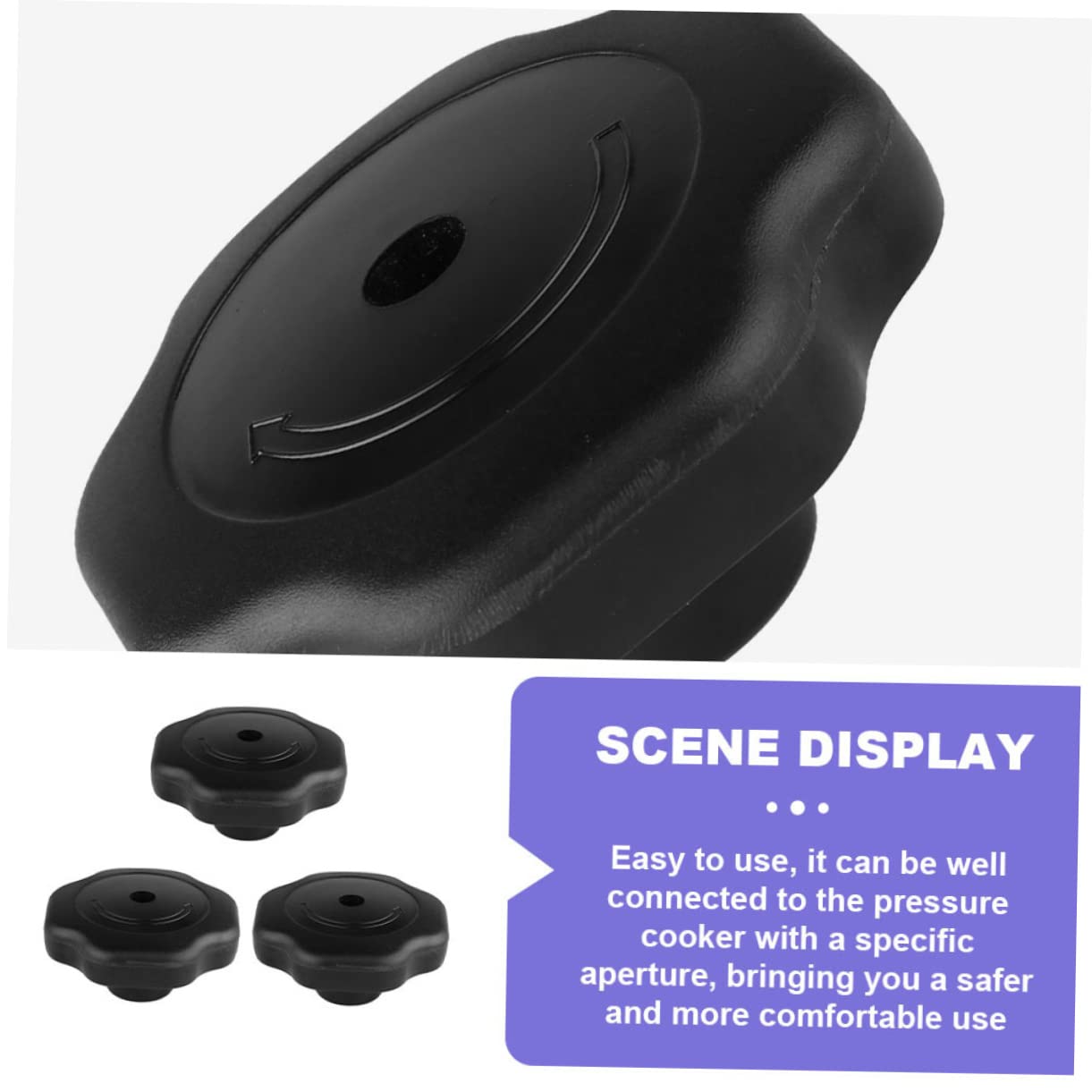 SOLUSTRE Perilla de Plástico para Ollas a Presión de 17 Mm Interruptor Giratorio y Función Antiexplosión, Accesorio Seguro para Tapas de Cacerolas