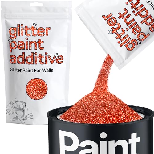 Red Holographic Glitter Paint Additive 100g for Adding Sparkle to Paints & Varnish | Paint Walls Sparkly Add to Emulsion, Acrylic or Lacquer Indoor | Hemway