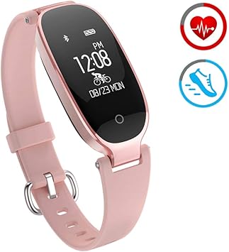 Amazon スマートウォッチ スマートフィットネスブレスレット 女性ip67防水 心拍計 歩数計 睡眠の監視 マルチスポーツモード スポーツ データ記録 着信電話通知 日本語の説明iosとandroid互換性母の日ギフト ピンク Zkcreation スポーツ アウトドア