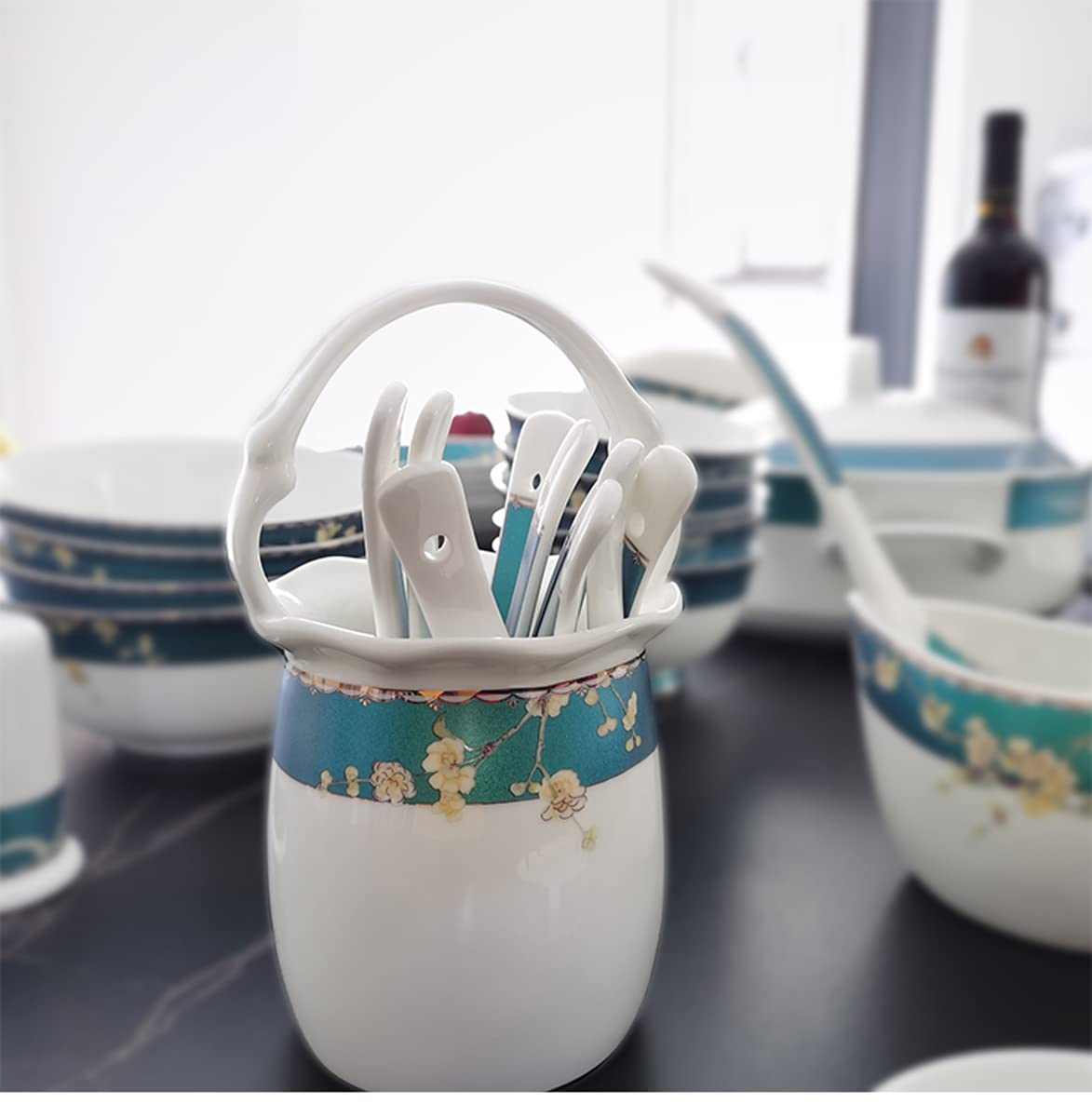 52-Częściowy Zestaw Obiadowy Dla 10 Osób, Zestaw Obiadowy, Talerze Kuchenne, Dekoracja Stołu Na Boże Narodzenie, Ceramiczny Zestaw Obiadowy