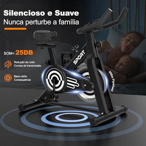 LucZeng Bicicleta Ergométrica Spinning, Bicicleta Spinning de exercício interior de baixo nível de r