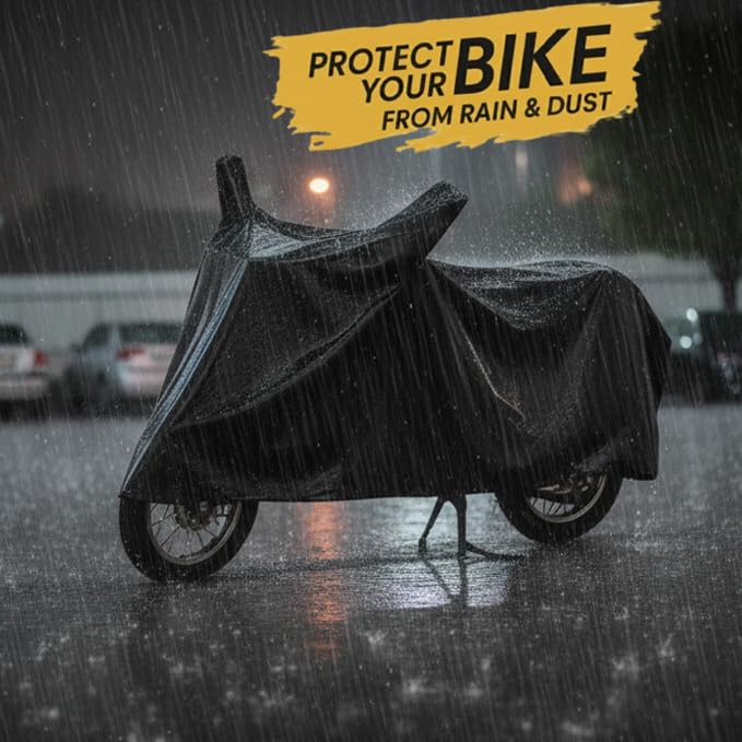 Image of DAXO Waterproof Scooty Cover for Tvs Jupiter 125 | All Weather Protection from Rain, Dust, UV Rays & Scratches with Mirror Pockets & Buckle Belt | Jupiter 125 Scooty Cover