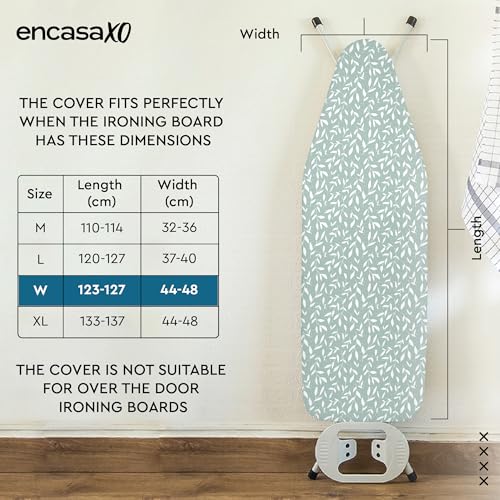 Image of Encasa XO Iron Board Covers, Wide, Laminated Thick Fiber Pad, 125x46 cm