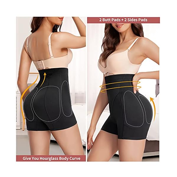 Irisnaya Women Seamless Butt Lifter Padded Shapewear Tummy Control Panties Waist Trainer Body Shaper Hip Enhancer Underwear(Black, Small)