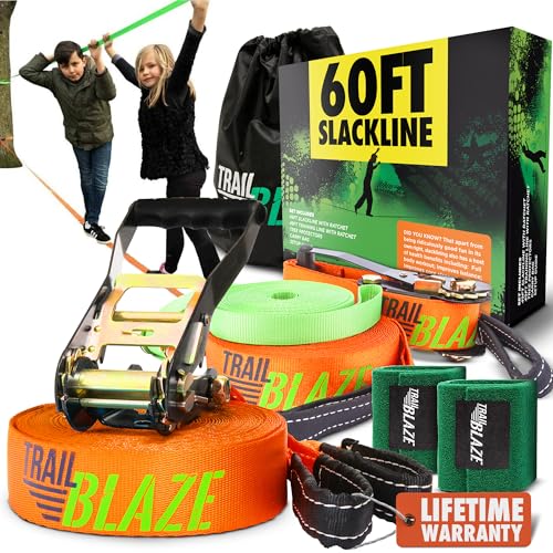 Slackline Kit with Training Line, 18m, XL Tree Protectors
