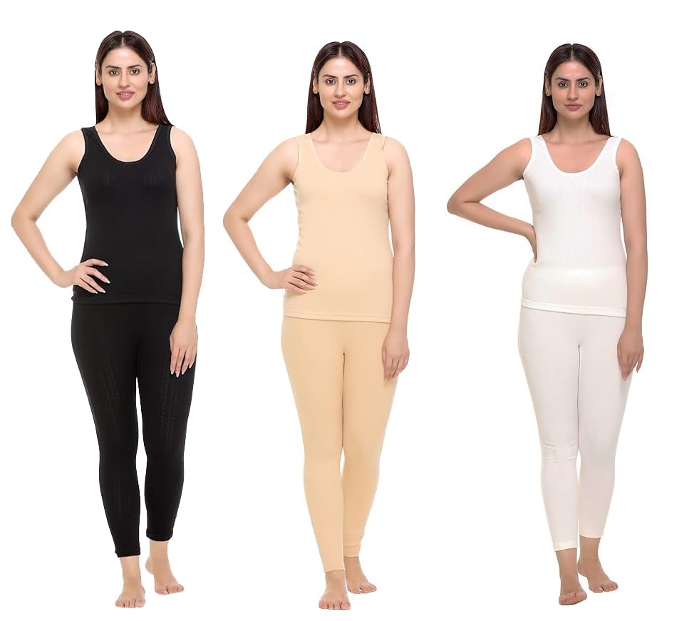 Women Winter Thermal Round Neck Sleeve Less Top (705WCT Pack of 3)-image-19