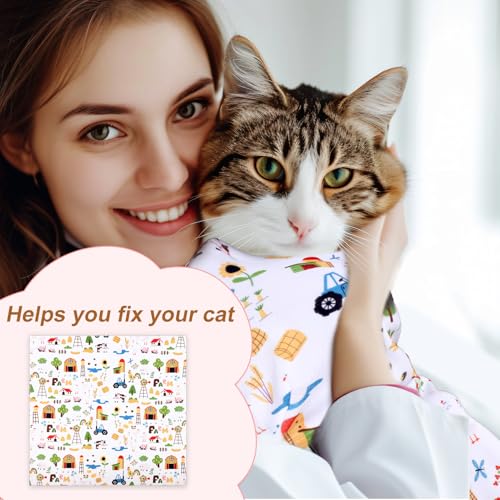 Image of Gosknor Cat Wrap for Grooming, Cute Pattern Anti-Scratch Self-Adhesive Cat Grooming Wrap Cat Burrito Wraps Cat Swaddle Wraps Cat Restraint for Nail Clipping Multifunctional Pet Tools
