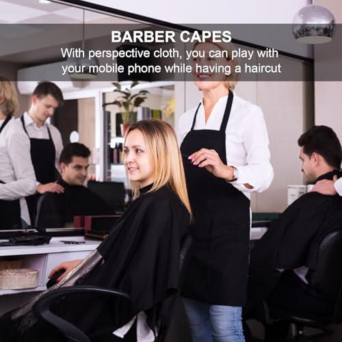 2 capes para corte de cabello con ventana, negro miniatura 5