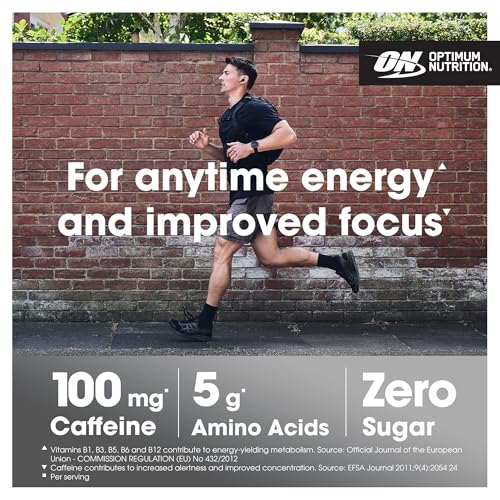 Optimum Nutrition Amino Energy Pre Workout Powder, Energy Drink with Amino Acids, BCAA, L-Glutamine and L-Leucine, Food Supplement with Vitamin C and Caffeine, Lemon Lime Flavour, 30 Servings, 270 g - Image 4
