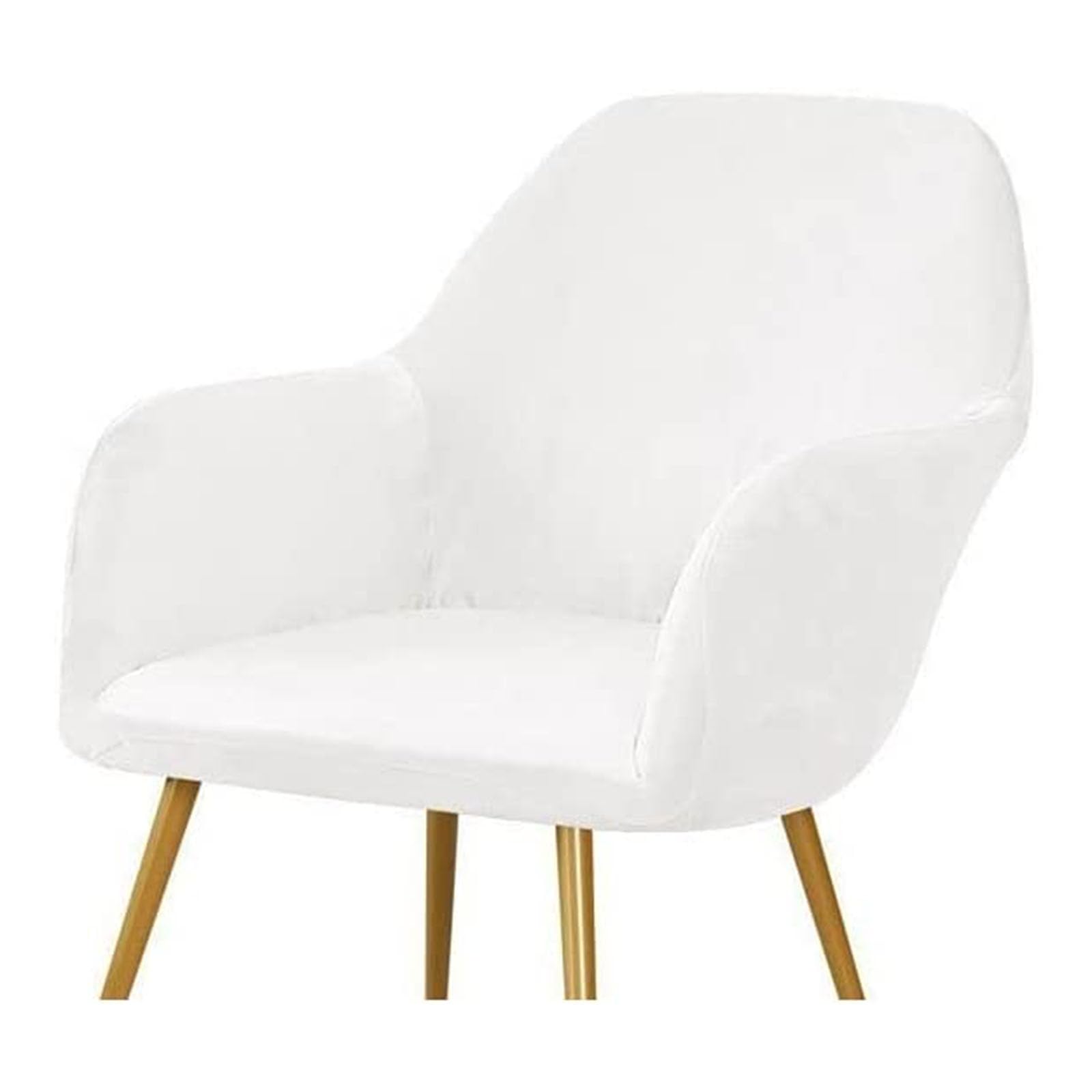 Housse de chaise en velours blanc design incurvé chic