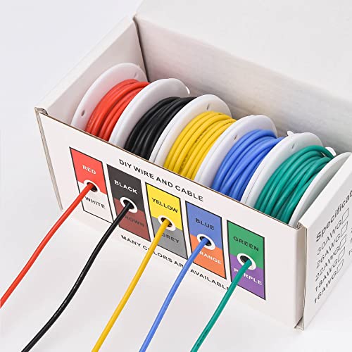 18 Awg Stranded Electrical Wire 18 Gauge Tinned Copper Wires Flexible Silicone Electric Hookup Wire Kit Od:2.3Mm, 5 Colors 16.4Ft/5M Each, Diy/Automotive/Home/Power Wiring Kit By Sznnzd™ #TOP1