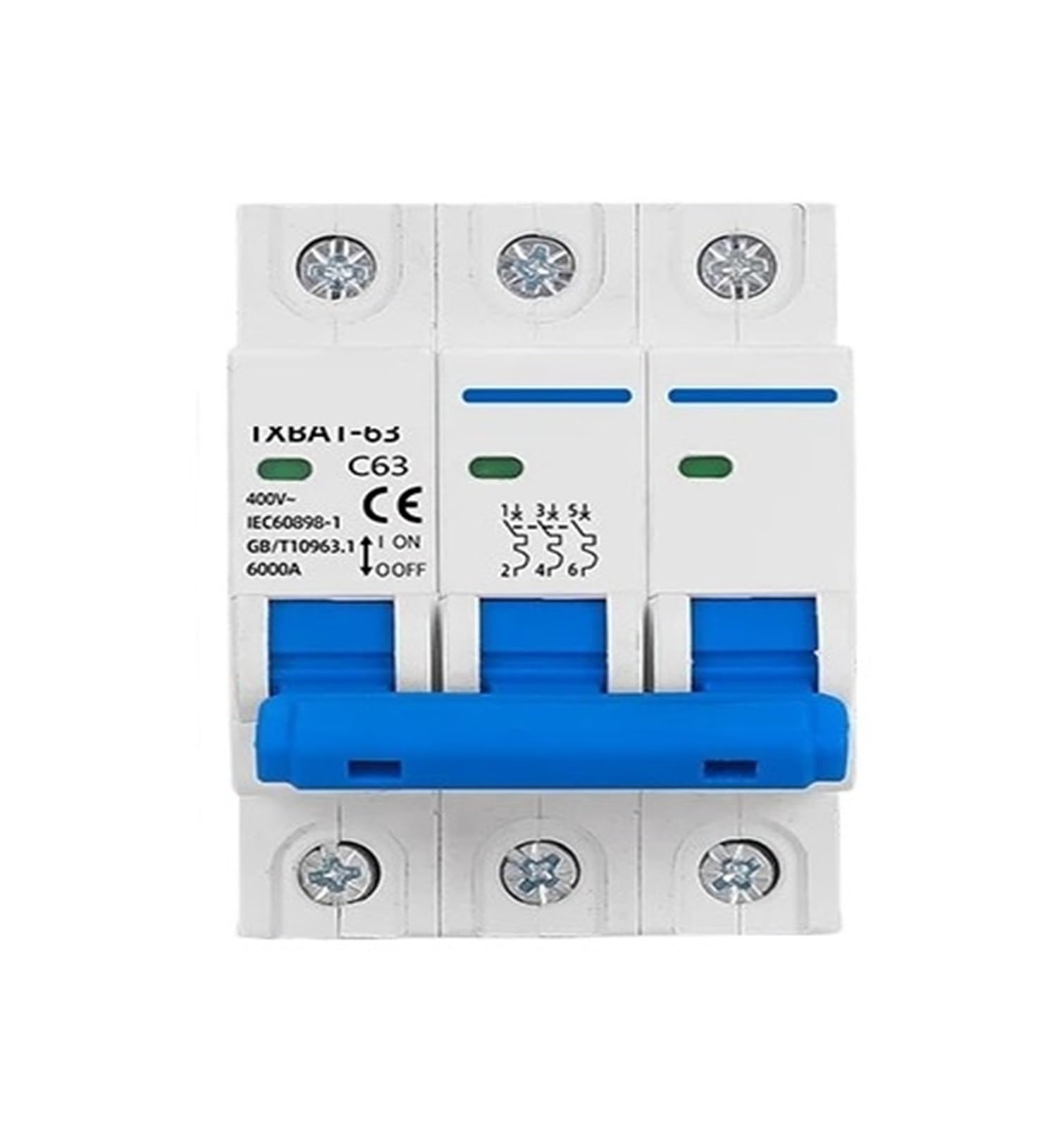 Wyłącznik automatyczny 1P, 2P, 3P, 4P, 230 V, 400 V, 6KA, przełącznik powietrza, 10A, 16A, 20A, 32A, 40A, 50A, 63A, zabezpieczenie przed przeciążeniem i zwarciem