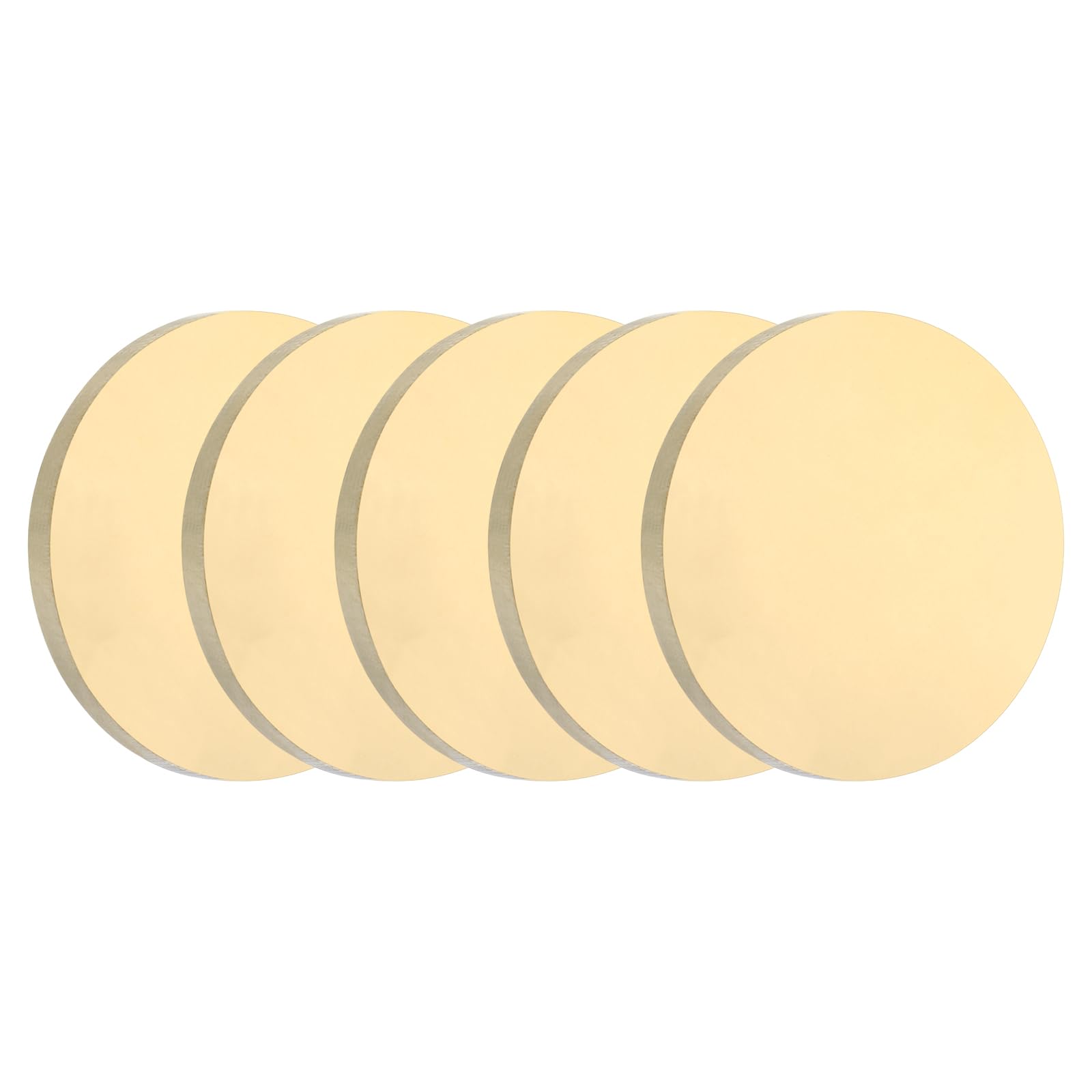 sourcing map Runde Messingplatte, 3 mm dick, 30 mm Durchmesser, H62, runde Messingscheibe, blank, rund, Metallblech, Kupfer-Kreisscheibe für Metallstempel, Bastelarbeiten, 5 Stück