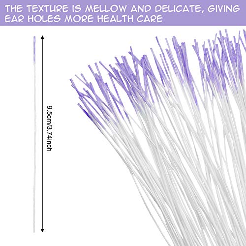 Maitys 180 Pcs Earrings Hole Cleaner, Piercing Cleaner Floss, Rose Fragrance Odor Removal Ear Care, Piercing Floss Disposable Aftercare Cleaning Tool(Purple) - Image 4