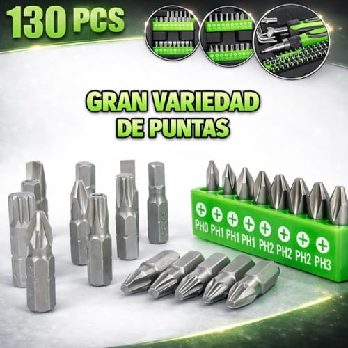 Miniatura 4 de Maletín De Herramientas Completo Profesional De 130pcs Tamaño Pequeño Ideal Coche Con Juego De Llaves De Vasos, Puntas De Destornillador Y Carraca Cromo Vanadio